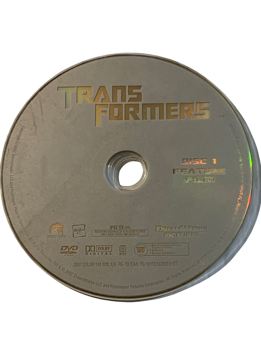 Transformers (2007) DVD Feature Film Widescreen PG-13 Disc 1